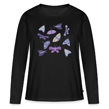 Les mites - T-shirt manches longues Premium bio Femme - noir - Devant - Julia (174cm)