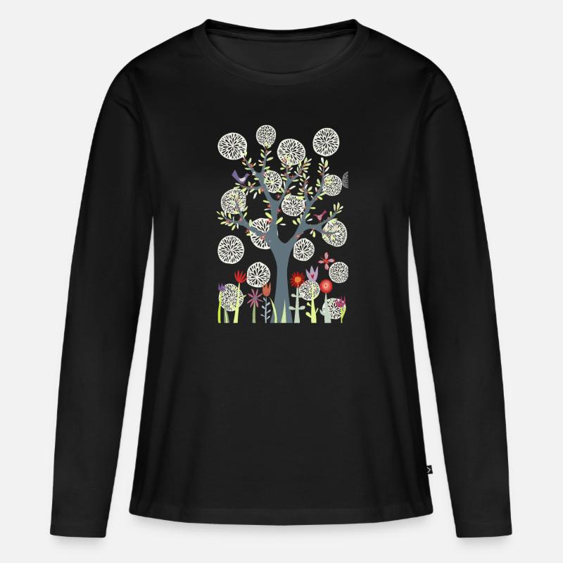 Der Garten - Frauen Premium Bio Langarmshirt - Schwarz