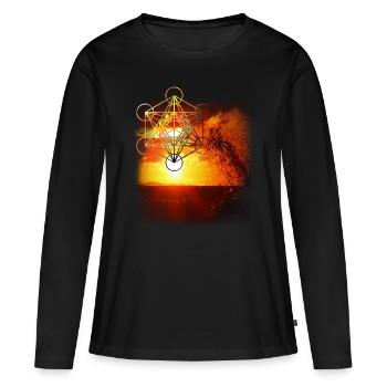 sacred geometry - Women's Premium Organic Long Sleeve Shirt - black - Front - Julia (174cm)