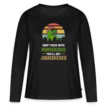 Fête des mères - T-shirt manches longues Premium bio Femme - noir - Devant - Julia (174cm)