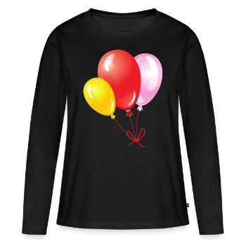 Ballons - T-shirt manches longues Premium bio Femme - noir - Devant - Julia (174cm)