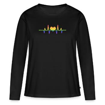 LGBT Flag Gay Lesbian Lesbian Lesbian - Women's Premium Organic Long Sleeve Shirt - black - Front - Julia (174cm)