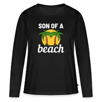 Sommerurlaub Tropischer Strand - Frauen Premium Bio Langarmshirt - Schwarz - Vorne - Julia (174cm)