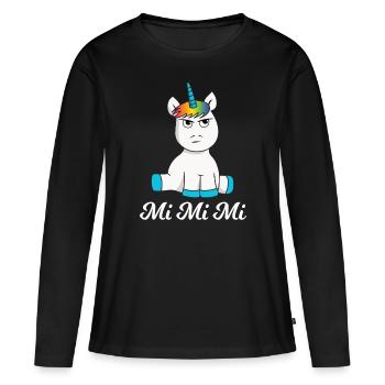 Einhorn Mimimi - Frauen Premium Bio Langarmshirt - Schwarz - Vorne - Julia (174cm)