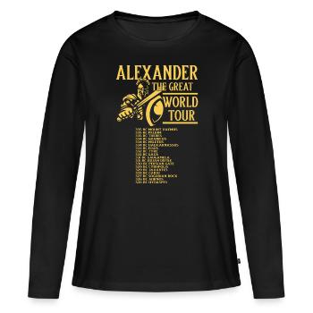 Alexandre le Grand Tour du monde Grèce - T-shirt manches longues Premium bio Femme - noir - Devant - Julia (174cm)