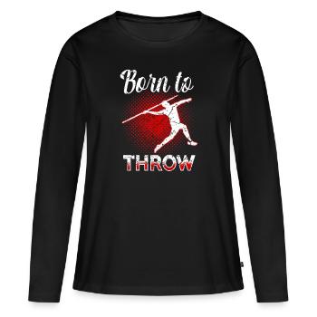 Lancer de javelot Athlétisme - T-shirt manches longues Premium bio Femme - noir - Devant - Julia (174cm)