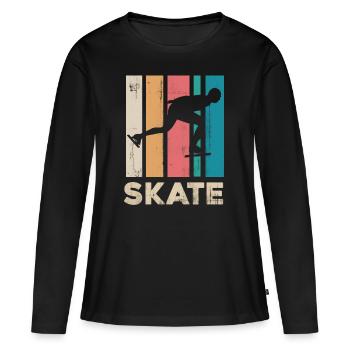 Eislaufen - Frauen Premium Bio Langarmshirt - Schwarz - Vorne - Julia (174cm)