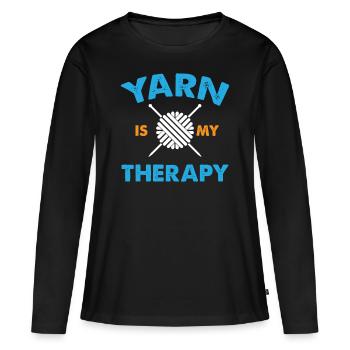 knit hobby - Women's Premium Organic Long Sleeve Shirt - black - Front - Julia (174cm)