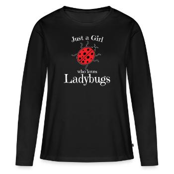 Ladybug Girl Lucky Charm Love Gift - Women's Premium Organic Long Sleeve Shirt - black - Front - Julia (174cm)