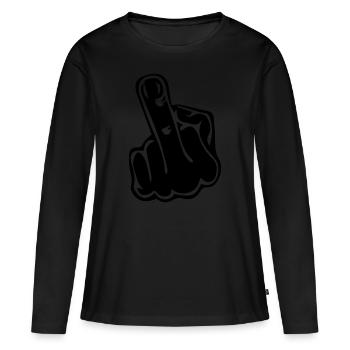 Révolution de doigt du milieu cadeau anti démo - T-shirt manches longues Premium bio Femme - noir - Devant - Julia (174cm)