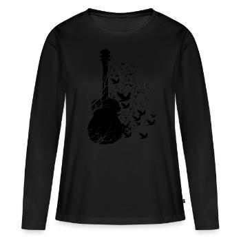 Guitariste guitariste - T-shirt manches longues Premium bio Femme - noir - Devant - Julia (174cm)