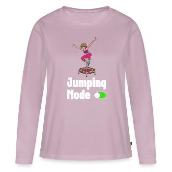 Saut trampoline jumpstyle hopping sport - T-shirt manches longues Premium bio Femme - rose poudré - Devant - Julia (174cm)