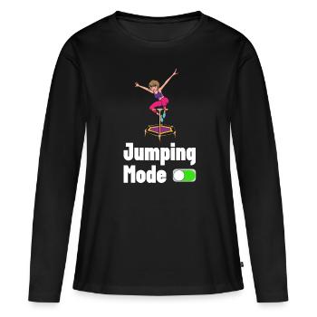Saut trampoline jumpstyle hopping sport - T-shirt manches longues Premium bio Femme - noir - Devant - Julia (174cm)