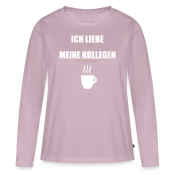 Büro Geschenk Kaffee Lustige Sprüche Kollege Humor - Frauen Premium Bio Langarmshirt - Altrosa - Vorne - Julia (174cm)
