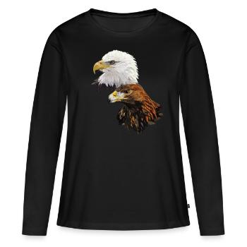 Aigles - T-shirt manches longues Premium bio Femme - noir - Devant - Julia (174cm)