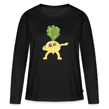 Tanzen Steppen Abrocken Beaten Dancen Zuckerrübe - Frauen Premium Bio Langarmshirt - Schwarz - Vorne - Julia (174cm)