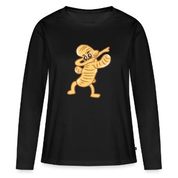 Tanzen Steppen Abrocken Beaten Dancen Ingwer - Frauen Premium Bio Langarmshirt - Schwarz - Vorne - Julia (174cm)
