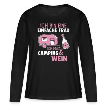 Ich bin eine einfache Frau - Frauen Premium Bio Langarmshirt - Schwarz - Vorne - Julia (174cm)
