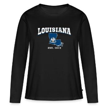 Louisiana USA - Frauen Premium Bio Langarmshirt - Schwarz - Vorne - Julia (174cm)