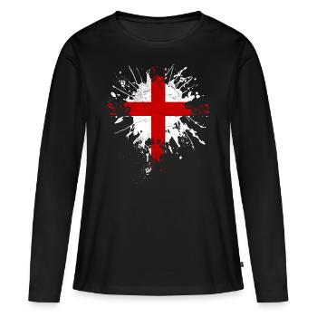 Union Jack - T-shirt manches longues Premium bio Femme - noir - Devant - Julia (174cm)
