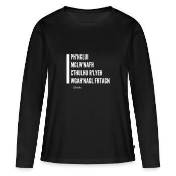 Cthulhu Ruf Lovecraft PH’NGLUI - T-shirt manches longues Premium bio Femme - noir - Devant - Julia (174cm)