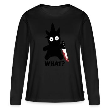 Unicorn what? Killer Psycho Killer Unicorn Knife - Women's Premium Organic Long Sleeve Shirt - black - Front - Julia (174cm)