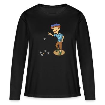 Frenchman plays petanque design for a petanque - Women's Premium Organic Long Sleeve Shirt - black - Front - Julia (174cm)