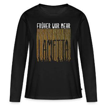 Früher Mehr Lametta Filmzitat Weihnachten Spruch - Frauen Premium Bio Langarmshirt - Schwarz - Vorne - Julia (174cm)