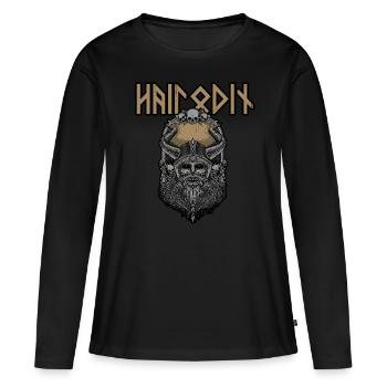Odin Vikings - T-shirt manches longues Premium bio Femme - noir - Devant - Julia (174cm)