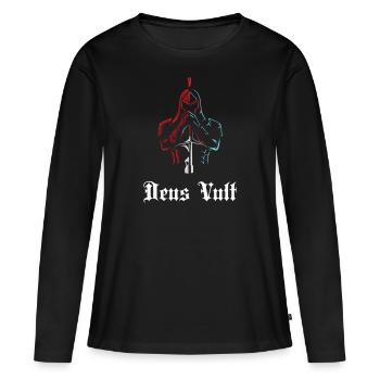 Chevalier - T-shirt manches longues Premium bio Femme - noir - Devant - Julia (174cm)