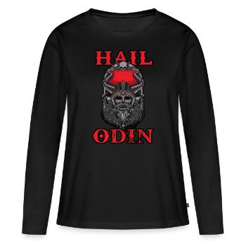 viking odin - T-shirt manches longues Premium bio Femme - noir - Devant - Julia (174cm)