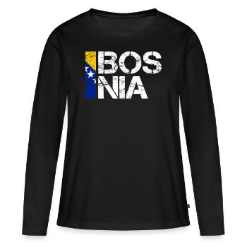 Bosnie - T-shirt manches longues Premium bio Femme - noir - Devant - Julia (174cm)