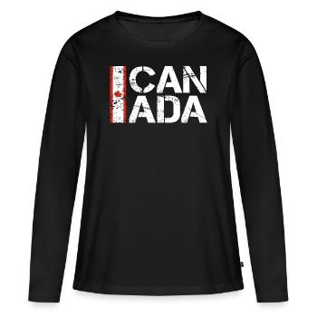 Canada - T-shirt manches longues Premium bio Femme - noir - Devant - Julia (174cm)