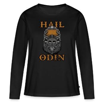 Hail Odin Vikings - T-shirt manches longues Premium bio Femme - noir - Devant - Julia (174cm)