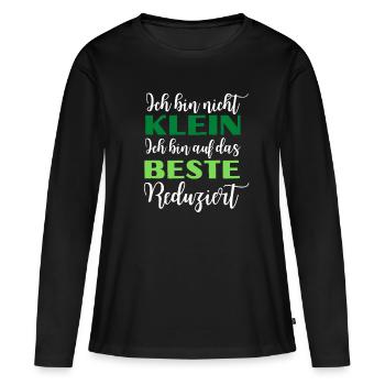 ich bin nicht klein, ich bin auf das beste - Frauen Premium Bio Langarmshirt - Schwarz - Vorne - Julia (174cm)
