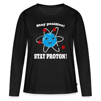 Proton de pensée positive - T-shirt manches longues Premium bio Femme - noir - Devant - Julia (174cm)