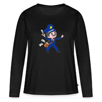 Facteur Facteur Facteur - T-shirt manches longues Premium bio Femme - noir - Devant - Julia (174cm)