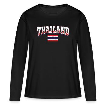 Thaïlande - T-shirt manches longues Premium bio Femme - noir - Devant - Julia (174cm)