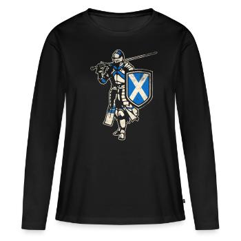 Chevalier écossais - T-shirt manches longues Premium bio Femme - noir - Devant - Julia (174cm)