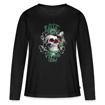 BalticPsychoCrew vert rouge - T-shirt manches longues Premium bio Femme - noir - Devant - Julia (174cm)