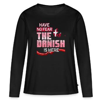 Drôle de Danois - T-shirt manches longues Premium bio Femme - noir - Devant - Julia (174cm)