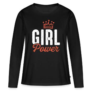 Girl power Girl power - Women's Premium Organic Long Sleeve Shirt - black - Front - Julia (174cm)