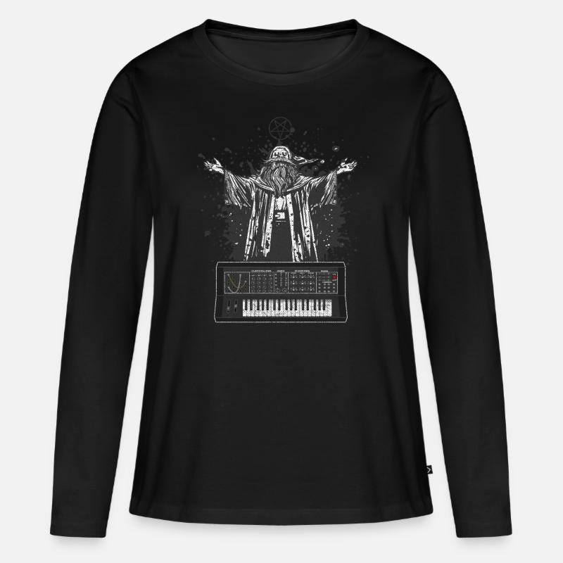 Sintetizzatore Gift Synth Analogico Modular Satana - Maglia a maniche lunghe ecologica premium da donna - nero