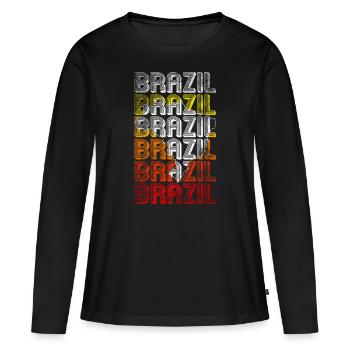 Brésil - T-shirt manches longues Premium bio Femme - noir - Devant - Julia (174cm)