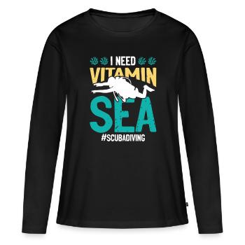 Tauchen Taucher vitamin - Frauen Premium Bio Langarmshirt - Schwarz - Vorne - Julia (174cm)