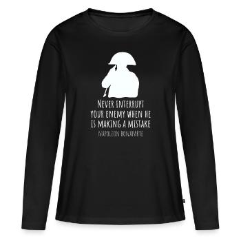 Napoléon Bonaparte disant - T-shirt manches longues Premium bio Femme - noir - Devant - Julia (174cm)