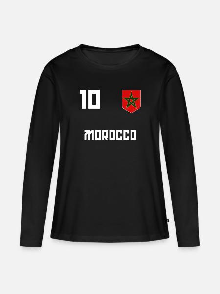 MOROCCO - Frauen Premium Bio Langarmshirt - Schwarz