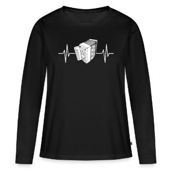 Armoire de compression pour orgue à tirette d'accordéon Hamharmonica - T-shirt manches longues Premium bio Femme - noir - Devant - Julia (174cm)