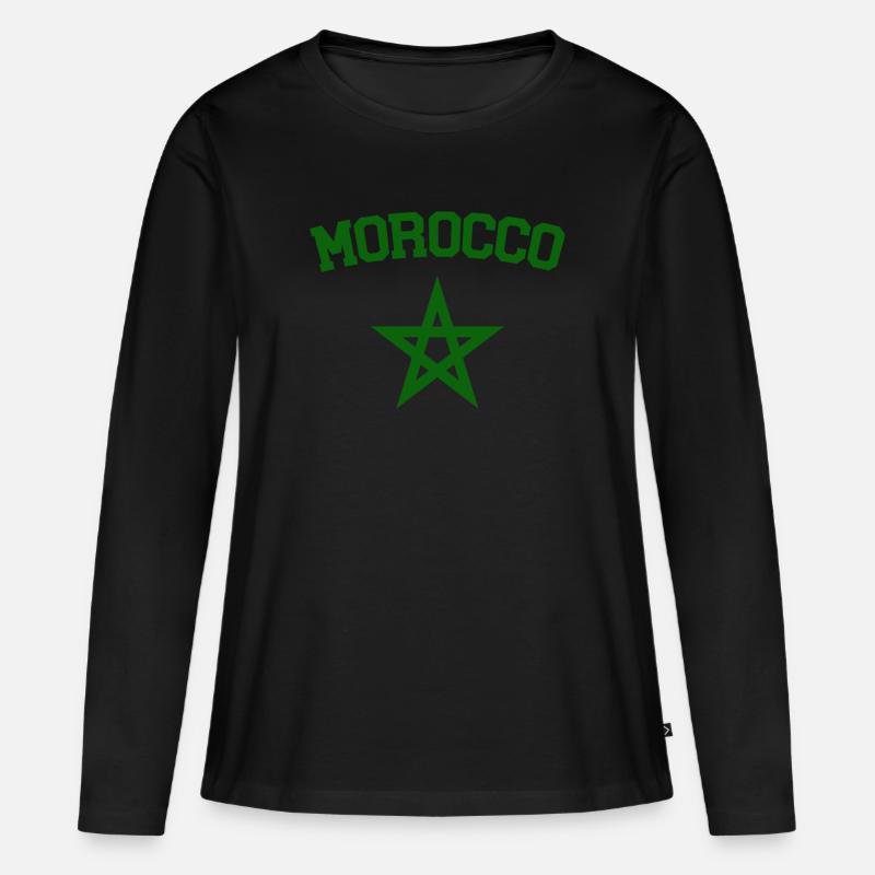Marokko - Frauen Premium Bio Langarmshirt - Schwarz