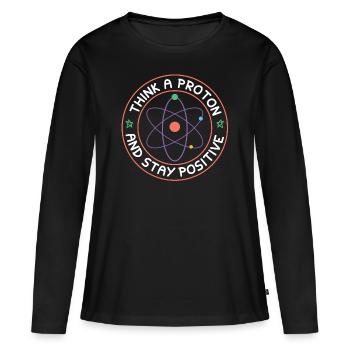Science de la science de l'atome - T-shirt manches longues Premium bio Femme - noir - Devant - Julia (174cm)